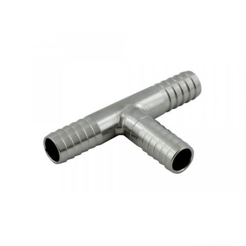 Co2 Tee - Stainless Steel S 3/8" Barb-Kegging Hardware
