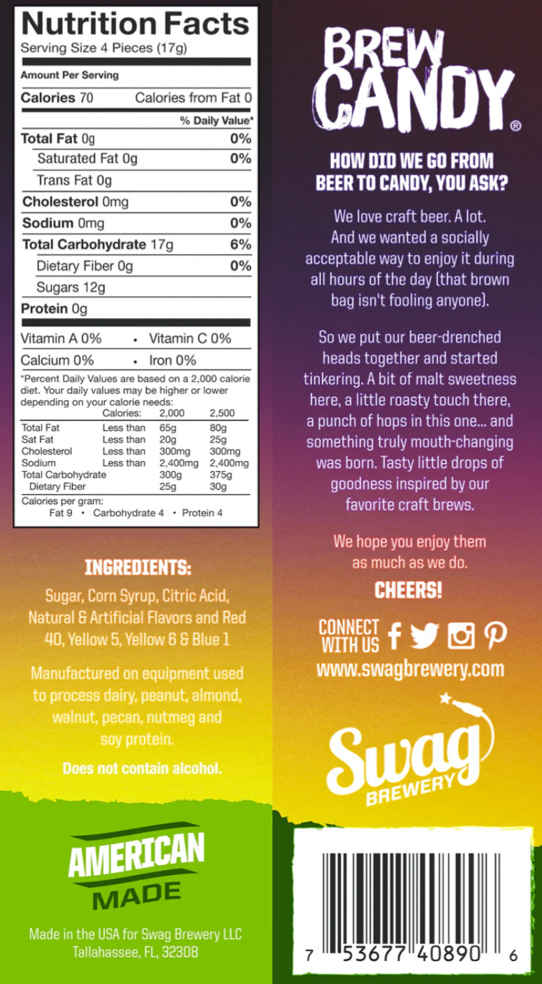 Brew Candy - 4 oz. - Ingredients List