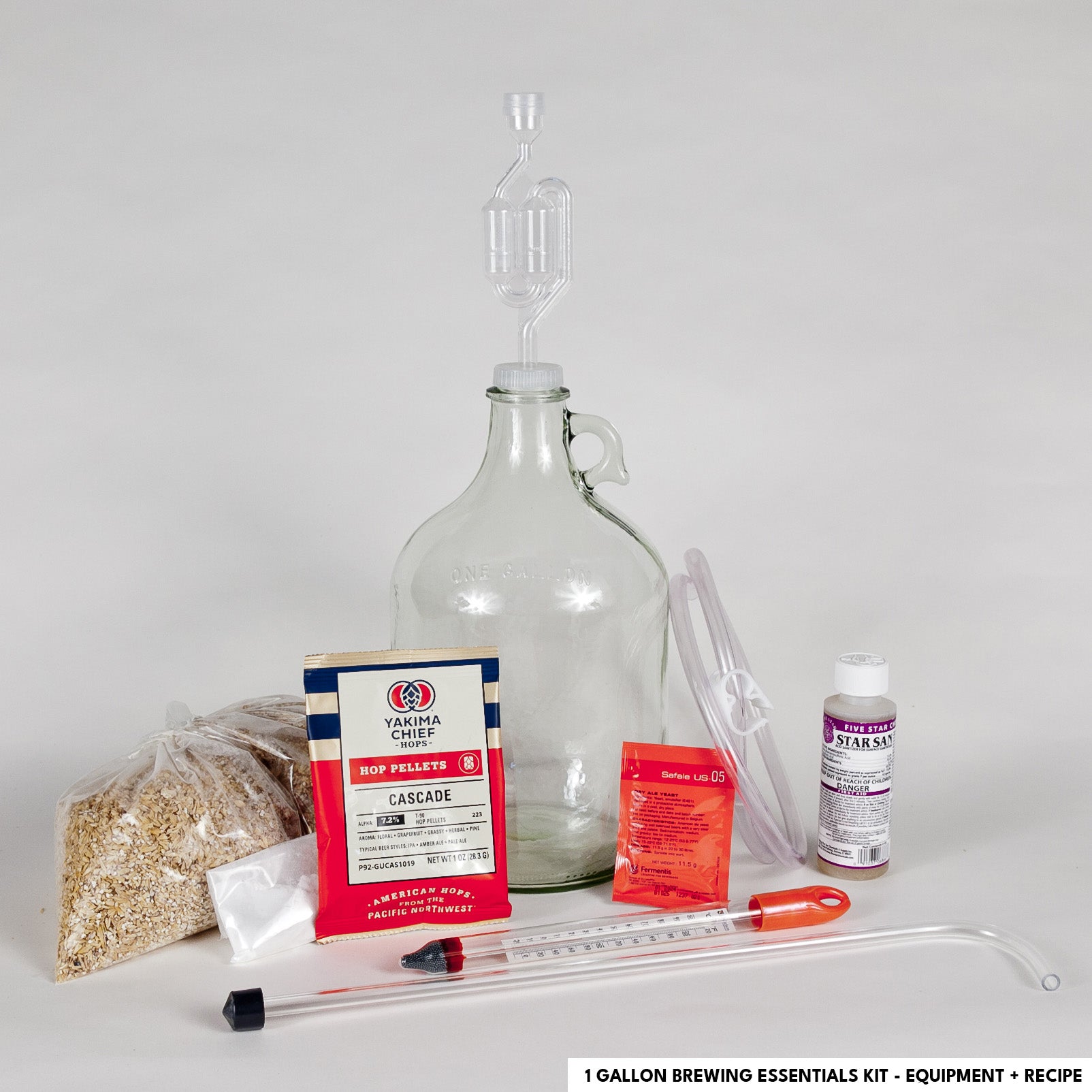 1 Gallon Brewing Essentials Kit - Equipment + Recipe