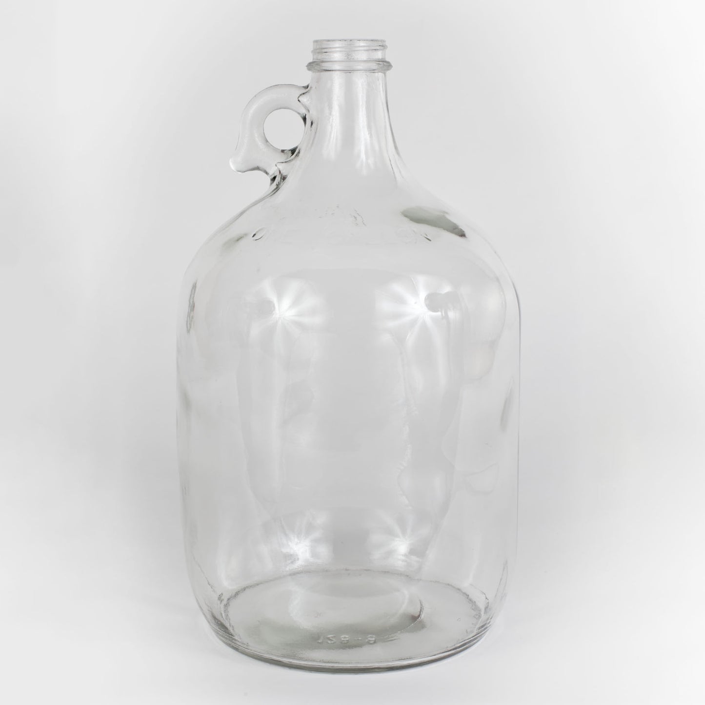 Clear one gallon glass jug