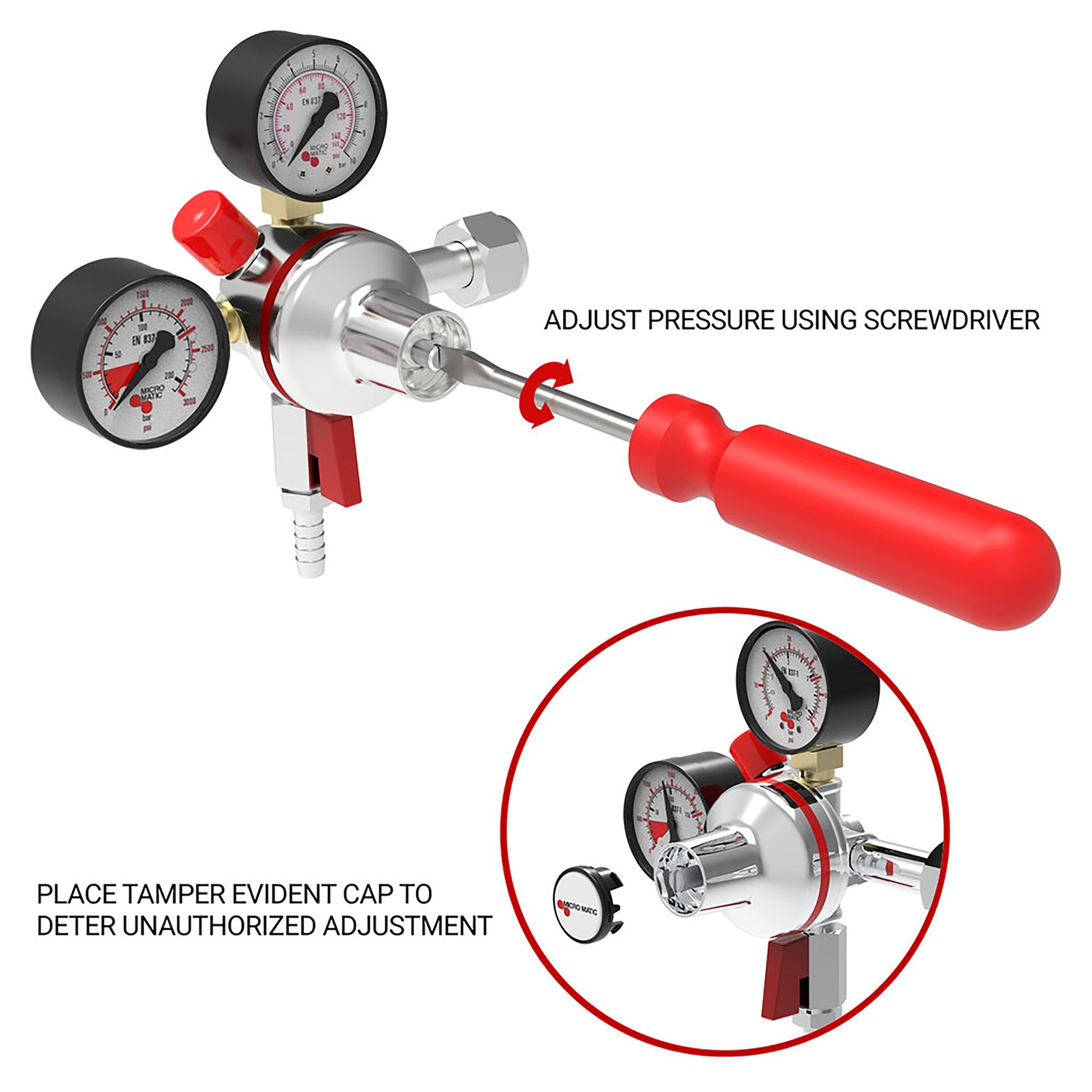 Premium Plus Nitrogen Regulator - Primary - Low Pressure - 0-60 PSI - 2 Gauge