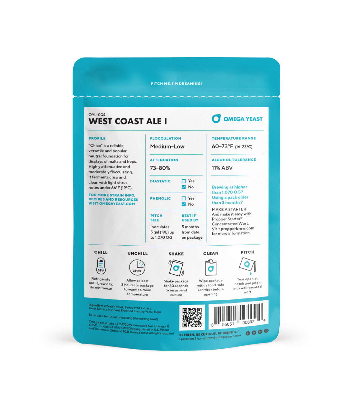 West Coast Ale I - Omega Yeast OYL-004-Yeast