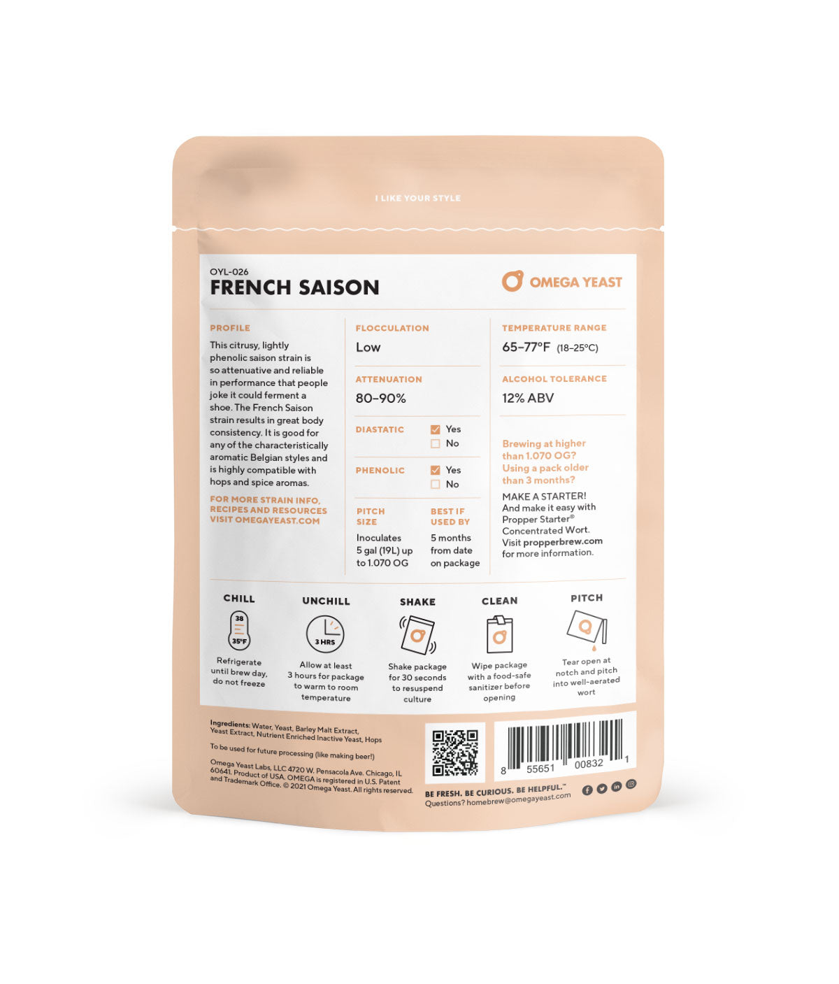 French Saison - Omega Yeast OYL-026-Yeast