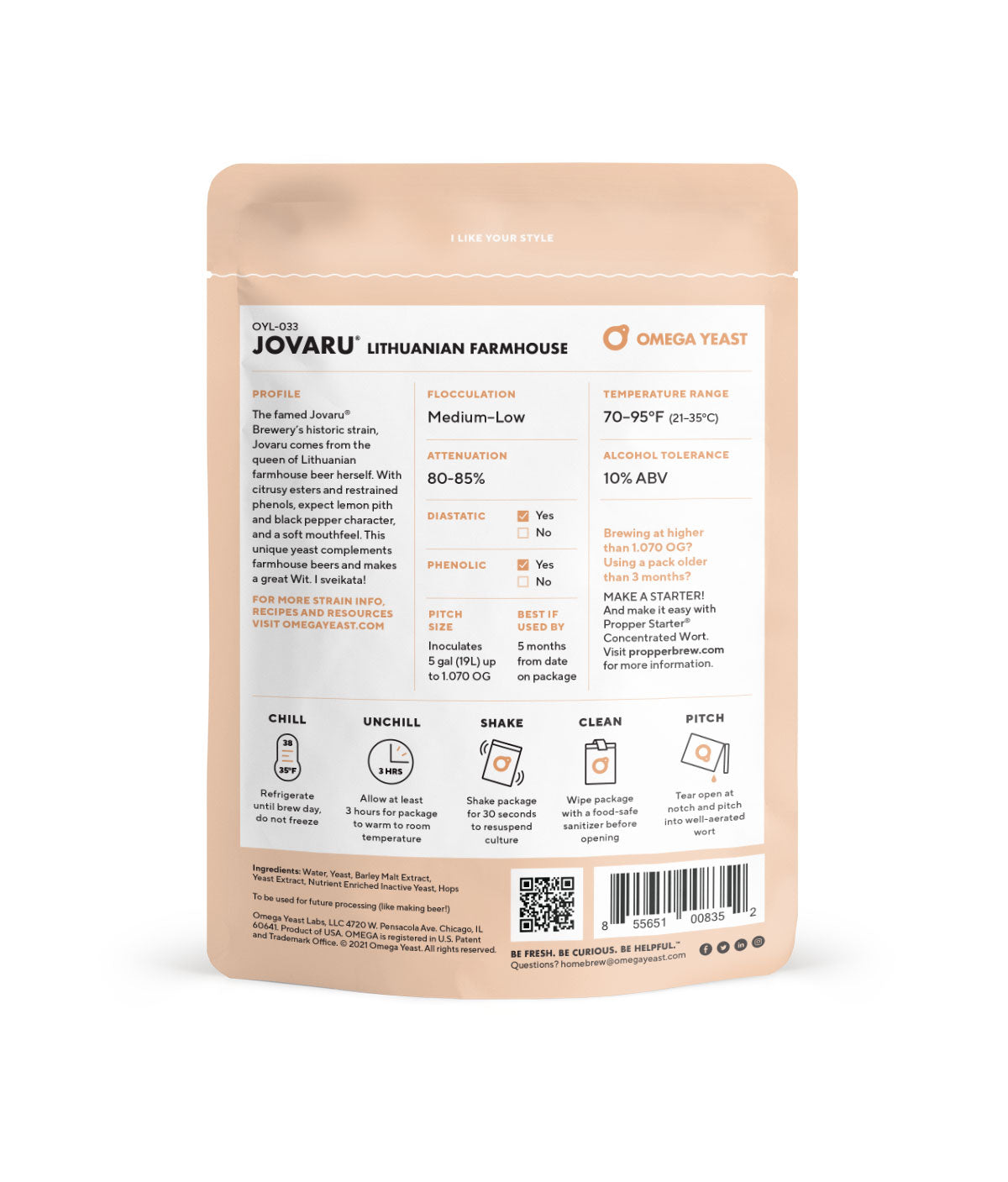 Jovaru Lithuanian Farmhouse - Omega Yeast OYL-033-Yeast