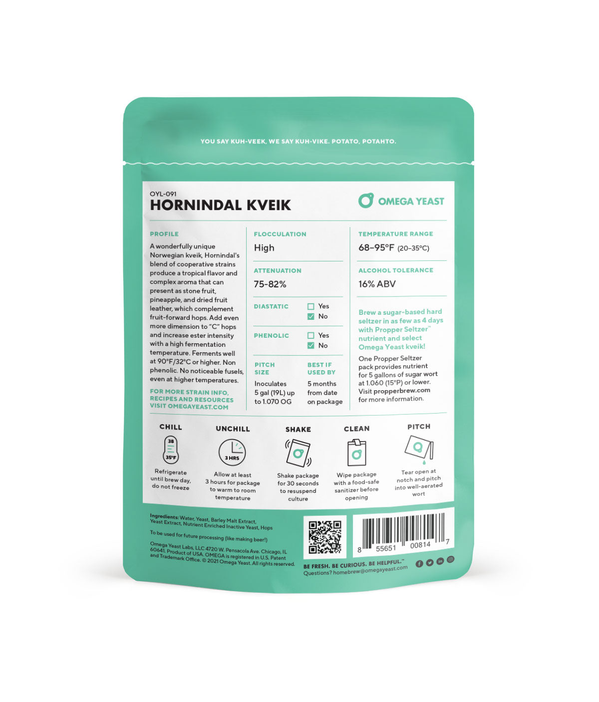 Hornindal Kveik Ale - Omega Yeast OYL-091-Yeast