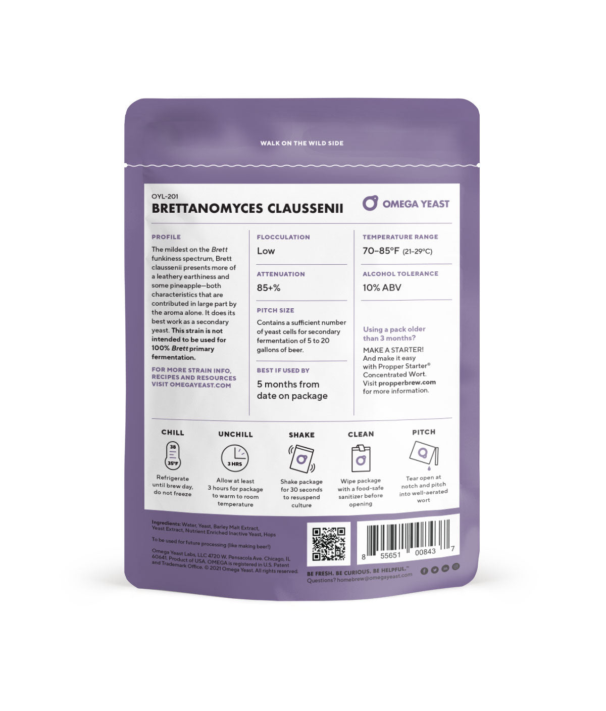 Brettanomyces Claussenii - Omega Yeast OYL-201-Yeast