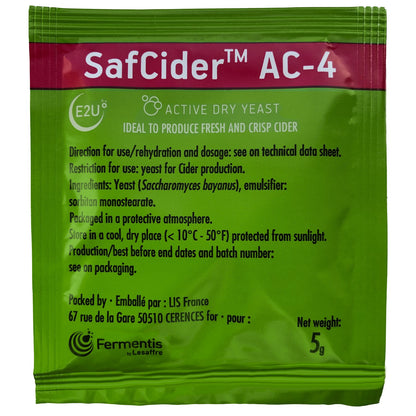 Safcider AC4 - Dry Cider Yeast AC-4  5 Gram